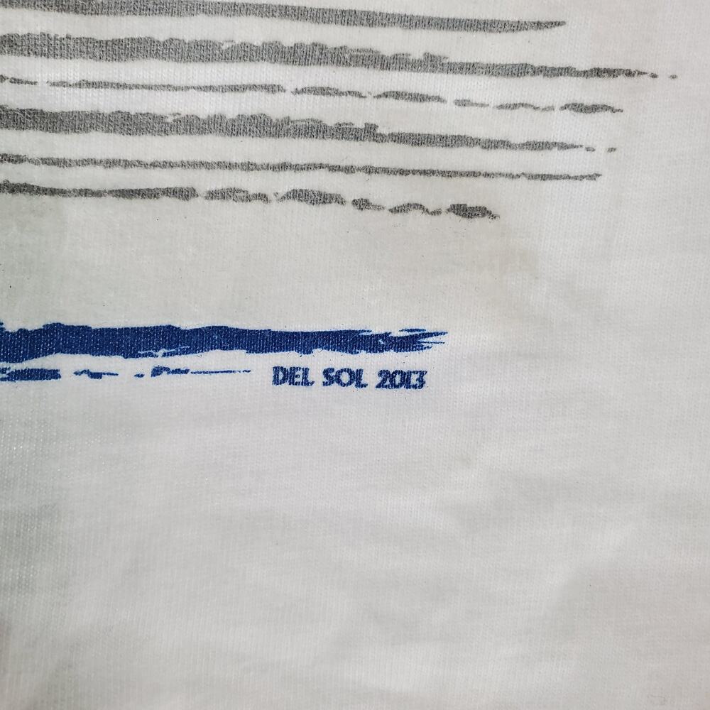 Del Sol Color Change White Crew Neck Palm Tree Short Sleeve Tee Size Large - Picture 5 of 6
